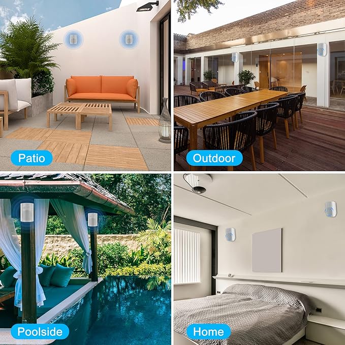 Herdio 6.5 Inches Outdoor Bluetooth Speakers Waterproof with Powerful Bass,Wall Mount Speakers Wired Weather Resistant for Patio Home Deck Porch Backyard 400 Watts(White)