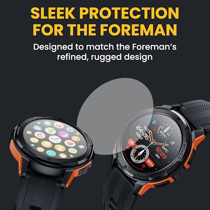 Hard Hat Smartwatch Screen Protector, Scratch Resistant, Impact Absorbing, Ultra-Clear, Touch Responsive, Easy Install, Fits Hard Hat Foreman Smart Watch for Men