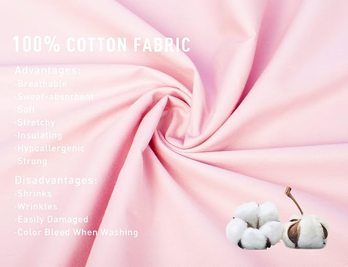 Sunflower Body Pillowcase 100% Cotton Long Pillow Cover/Case Envelope Closure 1 Pack, 21×54 inches Dark Pink, Soft and Breathable