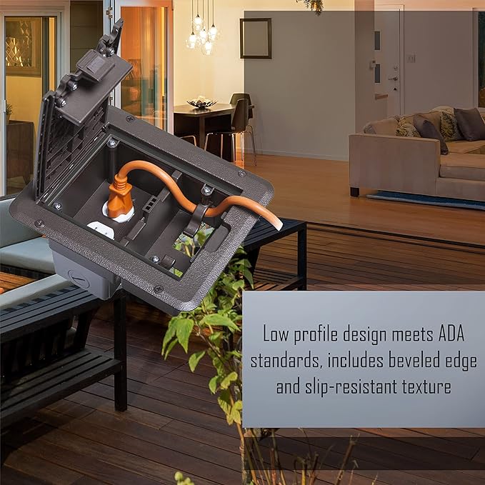 TayMac DOC320Z Deck/Floor Cover, 1-Gang, Bronze