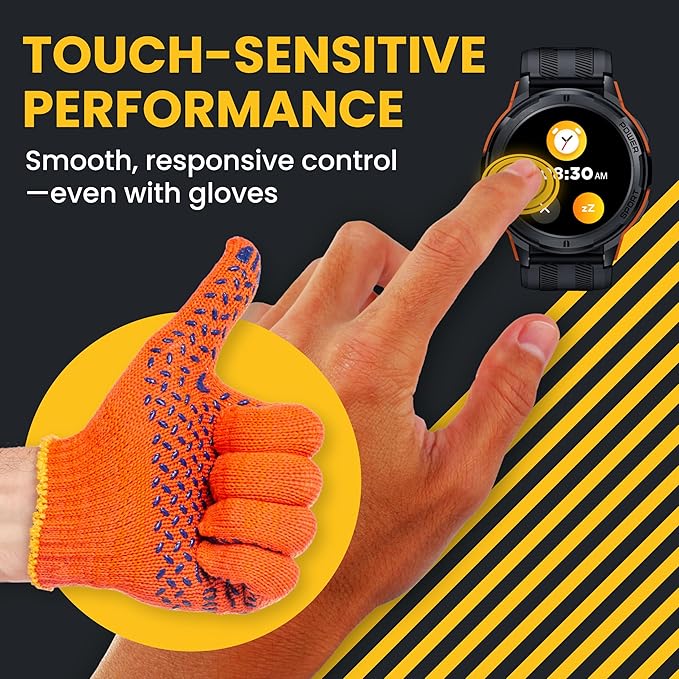 Hard Hat Smartwatch Screen Protector, Scratch Resistant, Impact Absorbing, Ultra-Clear, Touch Responsive, Easy Install, Fits Hard Hat Foreman Smart Watch for Men