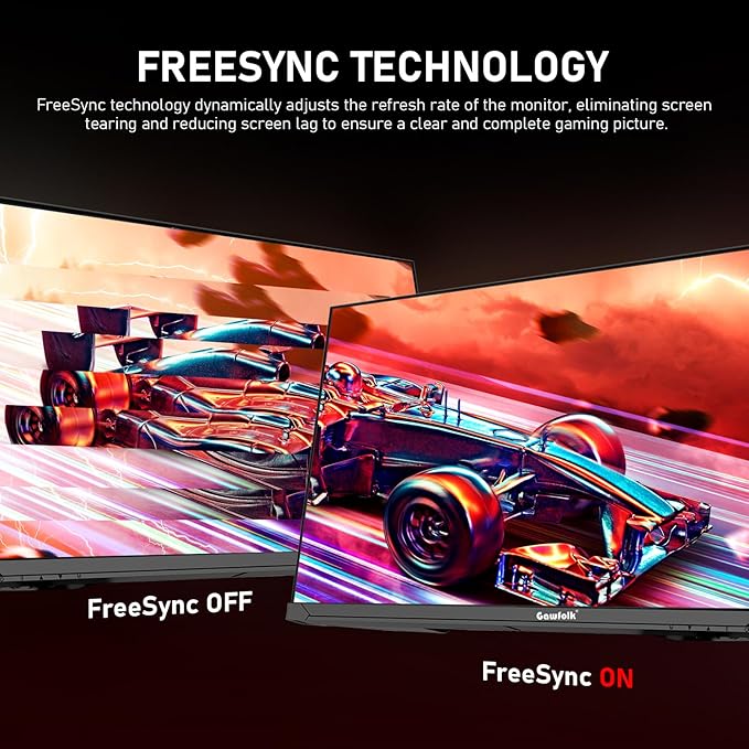 27 inch 2K QHD(2560×1440) PC Screen, 180Hz Gaming Monitor, 1ms Without Bezel, FreeSync,100% sRGB, 178° Wide Viewing Angle, HDMI2.0、DisplayPort, 75 * 75MM Wall Mount Compatible - Black