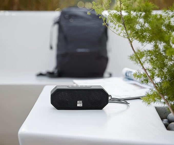 Altec Lansing LifeJacket H2O 4 - Waterproof Bluetooth Speaker, Durable & Portable Speaker with Voice Assistant, 10 Hour Battery Life & 100 Foot Range, Black