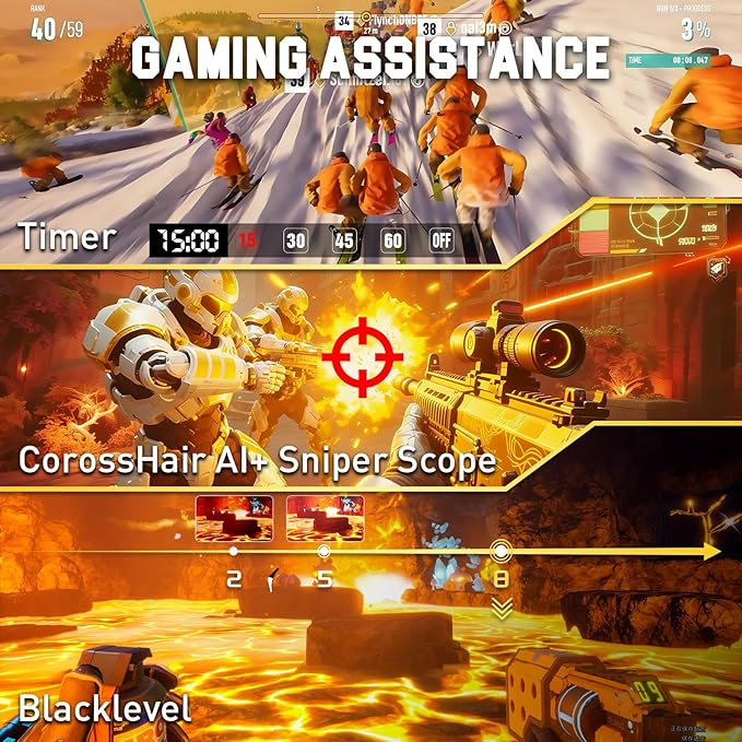 SANSUI 27 inch 1440p 300Hz 240Hz Gaming Monitor, WQHD Fast IPS 1ms Computer Monitor, FreeSync Premium | Brightness 400Nits | 130% sRGB | 10Bits | HDR | ErgoStand | VESA Mount | 2×DP 1.4 & 2×HDMI 2.1