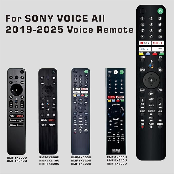 Universal Replacement for Sony TV Remote Control Replacement for All 2019-2025 Sony Remote Control for Bravia 3 7 8 9 XR/XBR/KD/K Series Smart TV with Voice Control RMT-TX500U RMF-TX520U