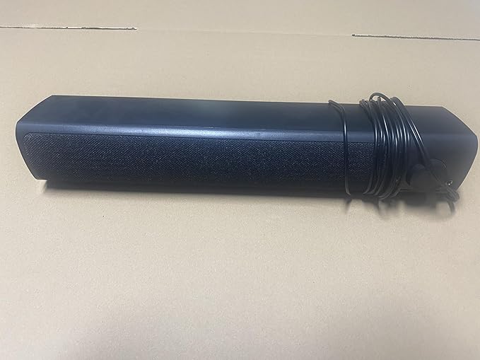 Computer Speakers, USB Powered 3.5mm AUX PC Sound Bar for Desktop Monitor, Gaming Speakers with Headphones & Microphone Link, Superb Stereo Sound, Plug-n-Play (Black)