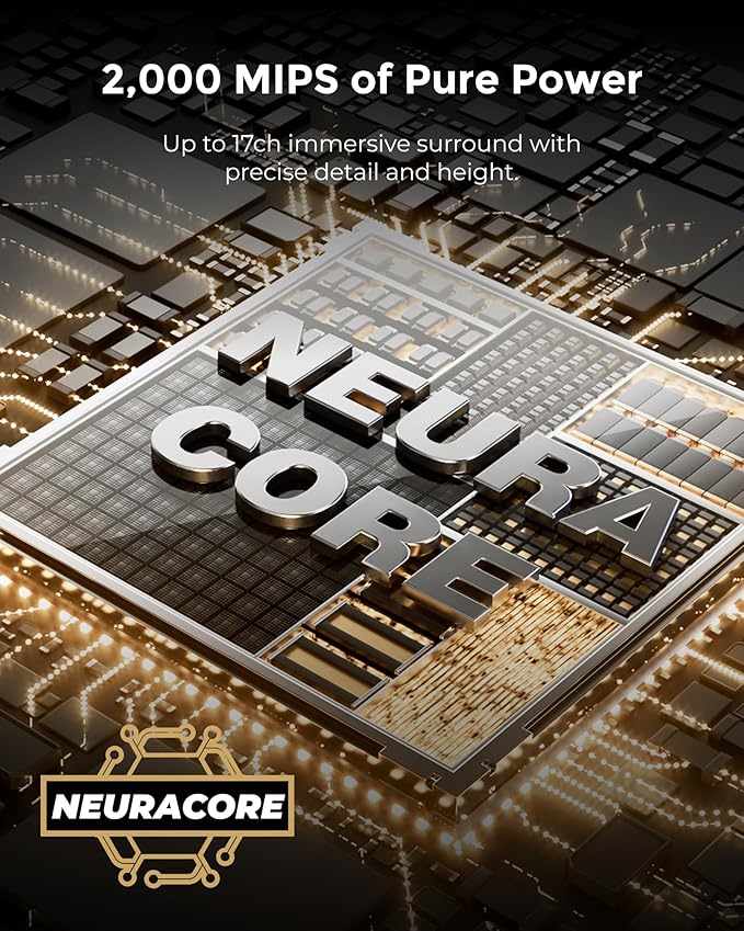 ULTIMEA Skywave X70 7.1.4ch Professional Wireless Surround Sound System for TV w/Dolby Atmos, 980W Sound Bar with 10" Wireless Subwoofer, 20Hz Low Frequency, GaN Amplifier, 4K HDR Pass-Through