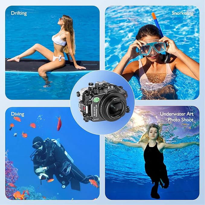Sea Frogs Underwater Camera Case Compatible with Sony A7C-II for FE 28-60mm F4-5.6 IPX8 40m/130ft Maximum Diving Depth A7C-2 Waterproof Camera Housing for Diving, Surfing, Rowing