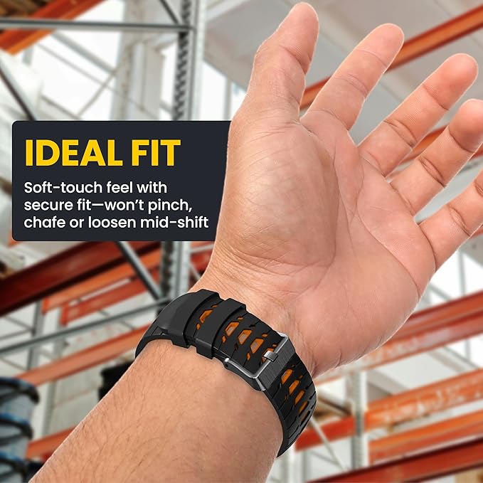 Silicone Watch Strap for Men, Silicone Smart Watch Band Strap for Original & Foreman, Smartwatch Accessories, Quick-Swap Design (Black and Orange)