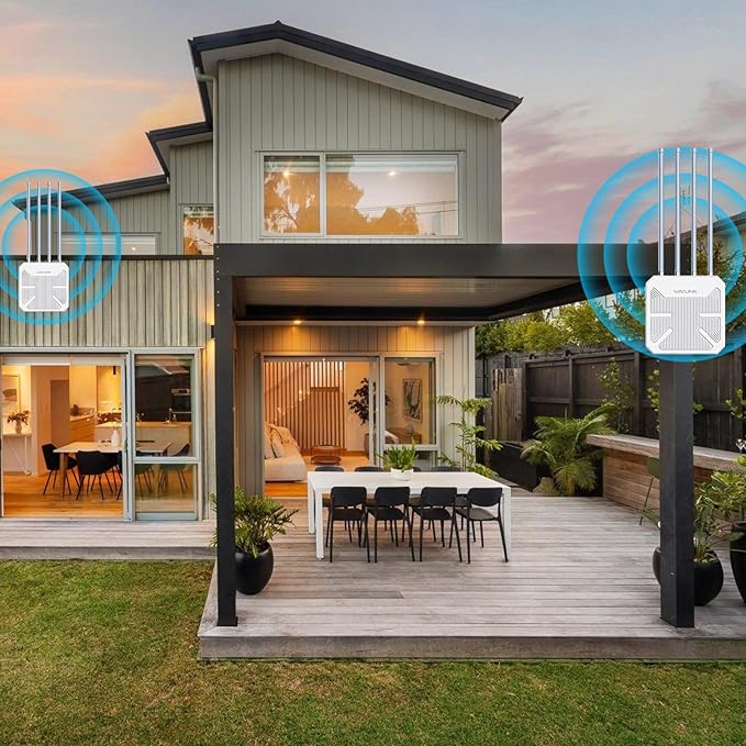 WAVLINK Outdoor WiFi 6 Mesh Router, Long Range WiFi Access Point with PoE, Waterproof IP67, WiFi Extender Signal Booster for Starlink, Outdoor, Home, Garage and Hotel