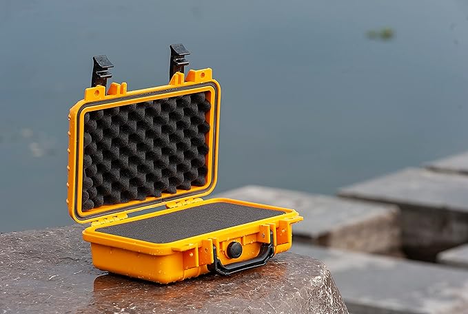 MEIJIA Portable All Weather Waterproof Protective Hard Case, Small Camera Case,Dry Case with Customizable Foam,Fit Use of Drones, Camera,Equipments, 11.65 ”x8.35”x3.78”