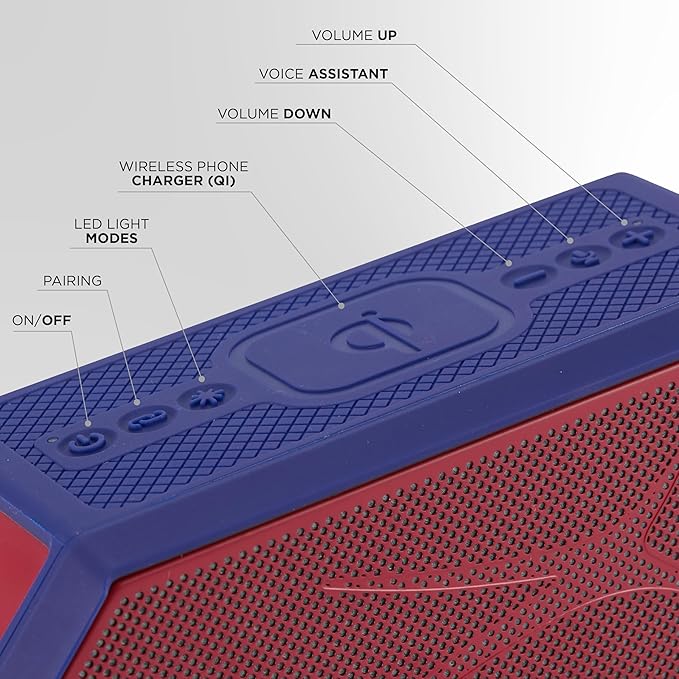 Altec Lansing - Portable Bluetooth Speaker HYDRABLAST 2.0, Waterproof IP67, 20W Output Power, Magnetic Bluetooth Speaker (New York Giants)