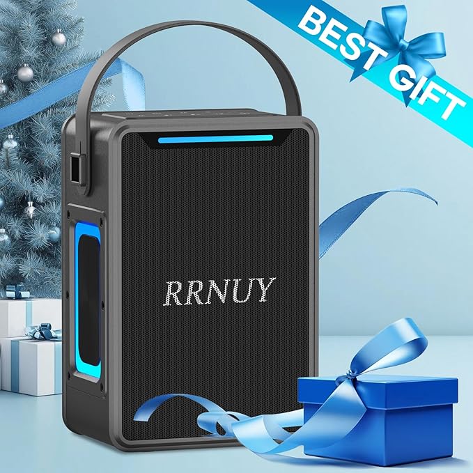 Portable Bluetooth Speaker 60W IPX6 Waterproof Wireless Speakers with Deep Bass, TWS Pairing, DSP Stereo Sound, Led Light, Big Powerful Loud Outdoor Boombox for Home Party Camping Beach