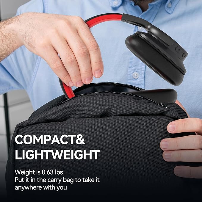 AUSDOM Active Noise Cancelling Headphones, Wireless Over Ear Bluetooth Headphones with Deep Bass, Memory Foam Ear Cups, 50H Playtime, Hi-Fi Stereo Audio, 3.5mm Wired Audio Jack, for Travel/Home/Office