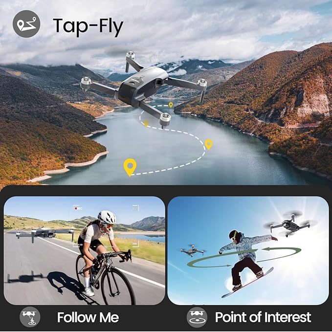 Drones with Camera for Adults 4k, WF31 GPS RC Drone FPV Foldable Quadcopter for Beginner with Brushless Motor, 5G Wi-Fi Transmission, Auto Return, Follow Me, Waypoints, 50 Min Flight Time