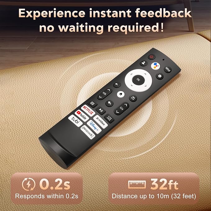 Voice Remote Control Replacement for Hisense Smart Google TV，Compatible with Hisense QLED UHD Mini-LED ULED Google TVs