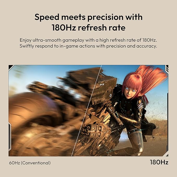 Pixio PX278 Wave Beige 27 inch 180Hz Refresh Rate QHD 1440p Resolution Fast IPS Panel 1ms GTG Response Time Beige Gaming Monitor with Adaptive Sync