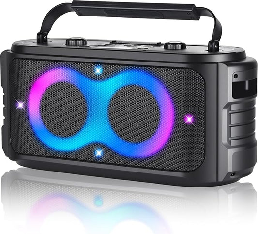 Portable Bluetooth Speaker 300W Peak Big Powerful Loud Sound Deep Bass Large Wireless Boombox with Subwoofer DSP Led Light for Home Party Outdoor Gatherings Camping Backyard
