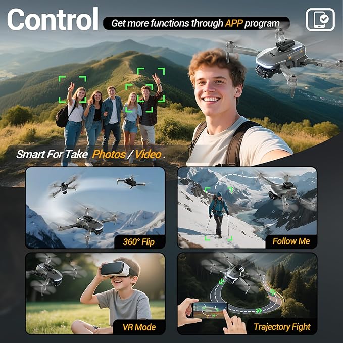Drone with 2K Camera for Adults, RC Quadcopter with Obstacle Avoidance, 40 Minute Flight, Altitude Hold, One-Key Takeoff/Landing, 3 Speed Modes, Headless Mode, Best Gifts for Beginners, Teen Boys & Girls