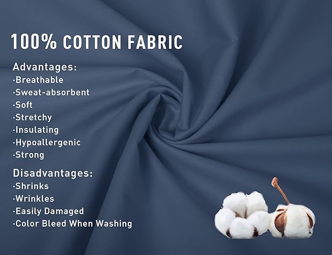 Sunflower Queen Pillowcases Set of 2, 100% Cotton Queen Size Pillow Cases 2, 20×30 inches Crown Blue, Soft and Breathable