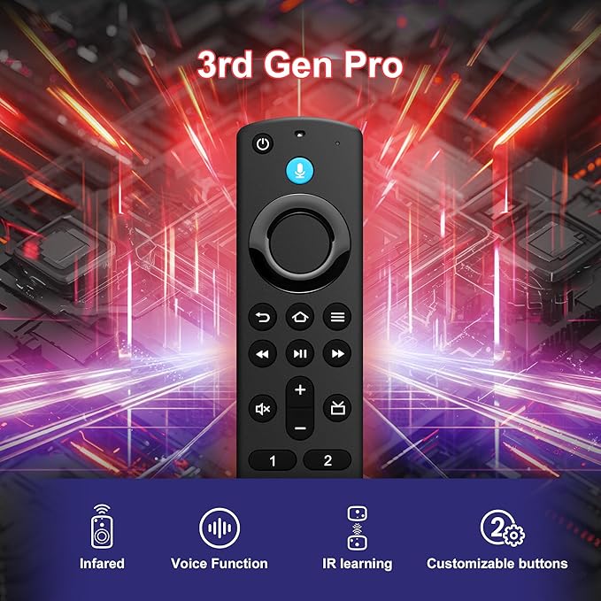 Voice Remote Control Fit for Smart TV Cube/Stick, Compatible with TV Stick 4K/4K Max (1st&2nd Gen), Stick (2nd&3rd Gen)/Lite/HD, and for All Insignia-Toshiba-Pioneer-Omni QLED Series