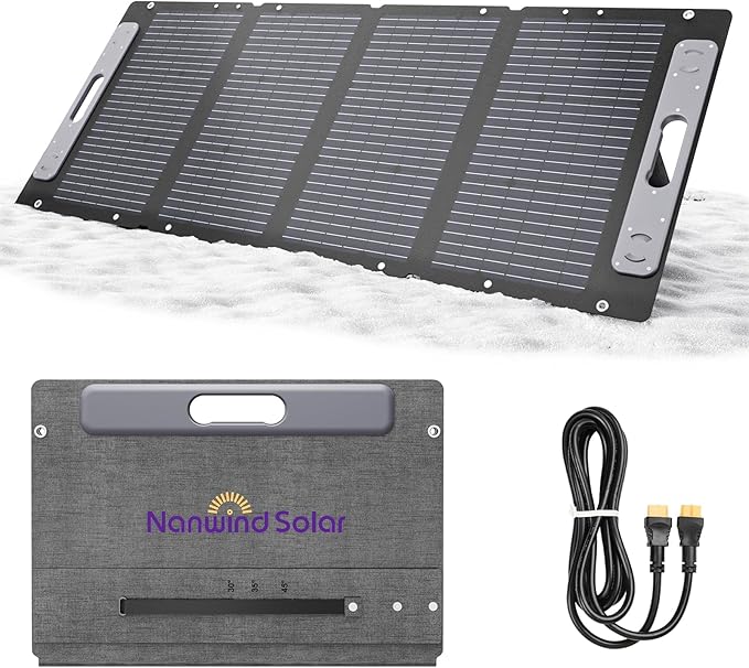 100W Portable Solar Panel for for Camping,RV,Off-Grid-23.5% Efficiency,Lightweight Foldable,USB-A,Type-C & XT60 Output,IP67 Waterproof,IEC Certified