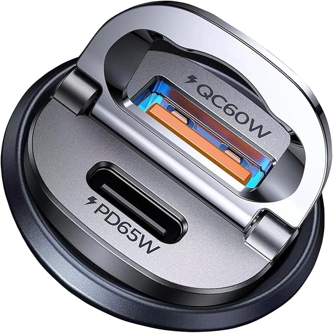 【Upgraded】 125W Car Charger USB C Super Fast Charging, [PD65W & QC60W][All Metal] MRGLAS Cigarette Lighter Car Charger, Car Accessories for iPhone 17 16 Pro Max Air iPad Samsung S25 Pixel 10