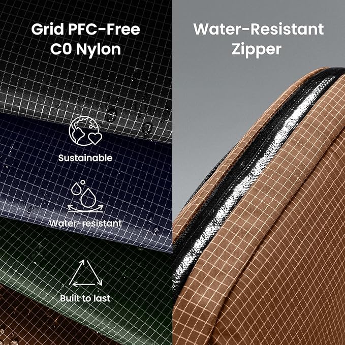 tomtoc Electronics Organizer Travel Case Performance, Water Resistant Bag Cable Tech Pouch Accessories, Carry Storage for Cord, Phone, Cables, Airpods, USB Flash Drive, Daily Items