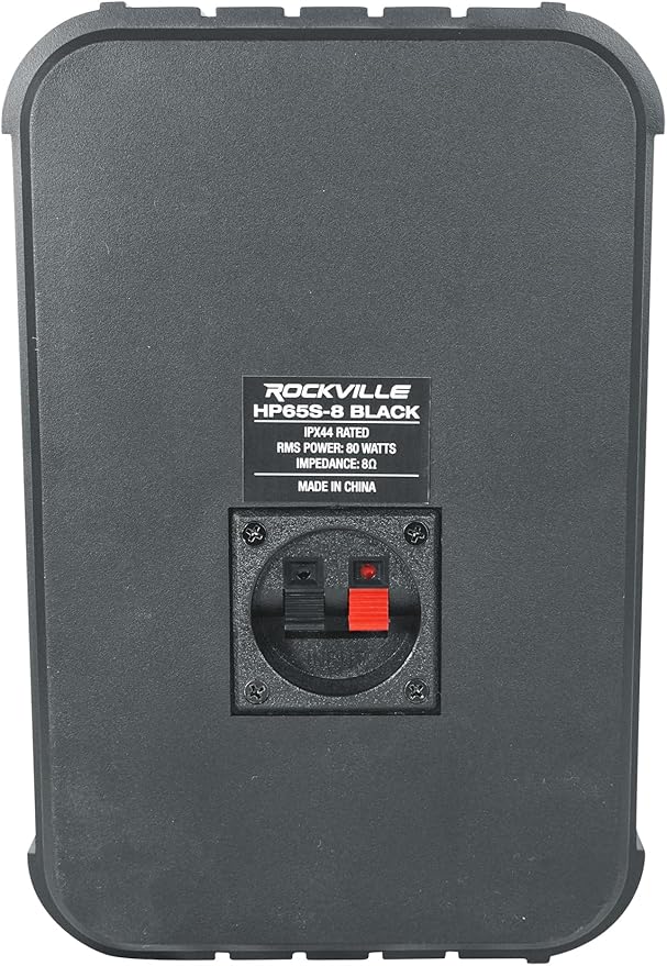 Rockville HP65S-8 Black 6.5" 500W Indoor/Outdoor Waterproof Speakers 8-Ohm with Swivel Mounts and Rustproof Metal Grilles - for Home, Patio, or Commercial Use