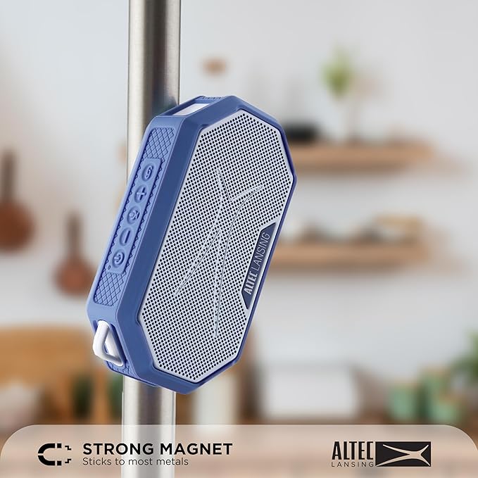 Altec Lansing Portable Bluetooth Speaker HYDRAMINI 2.0, IP67 Waterproof, Portable Speaker, 12h Playtime, Wireless Pairing, USB-C Quick Charge, Magnetic Bluetooth, Voice Assistant Integration