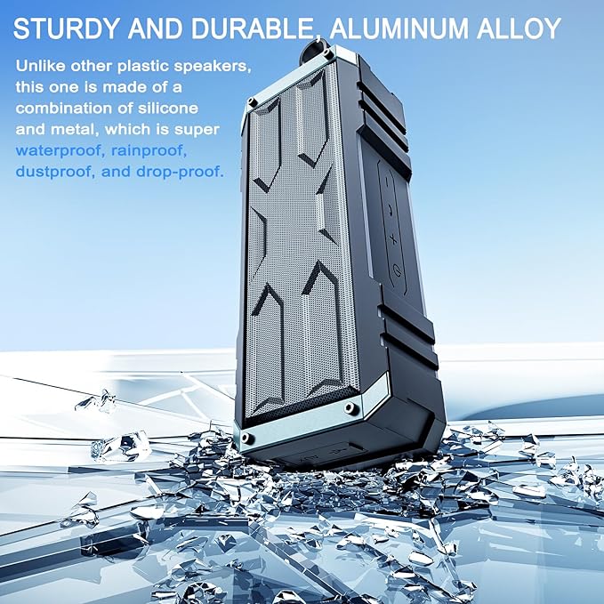 comiso Bluetooth Speaker 5.3, IPX7 Waterproof Portable Bluetooth Speaker Bluetooth Wireless with 20W Stereo Sound, 24H Playtime, Small Speakers with Deep Bass for Home, Outdoor, Beach, Travel