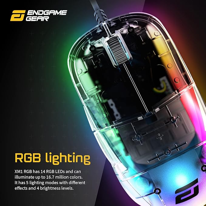 ENDGAME GEAR XM1 RGB Gaming Mouse, Programmable Mouse with 6 Buttons and 16,000 DPI, Dark Reflex