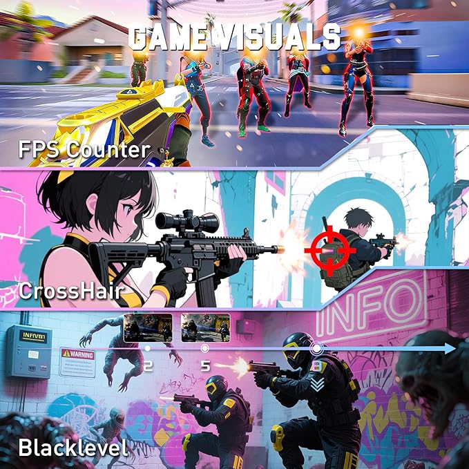 SANSUI 27 Inch WQHD 1440p Gaming Monitor 240hz up to 260hz-Fast IPS 1ms FreeSync Premium 丨DCI-P3 98% 丨sRGB130% 丨HDR10 丨2×DisplayPort 1.4丨2×HDMI2.0 PC Gaming Monitor with Crosshair