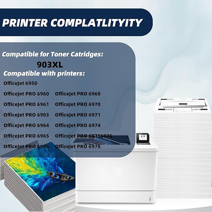 Replacement Ink Cartridges 903XL Compatible for HP 903XL 903 Ink Cartridges Works with Printers for HP OfficeJet 6950 OfficeJet PRO 6960 6961 6903 6964 6965 6966 6968 6970 6971 6978 6979