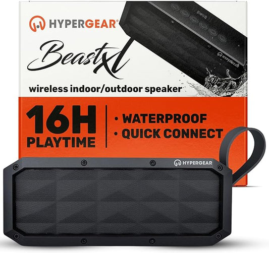 HyperGear BeastXL Bluetooth Speaker Waterproof - 30W IPX6 Portable Speaker Bluetooth, Linkable Blue Tooth Speakers Outdoor and Indoor Beach & Pool Loud Bass Wireless Speakers, Built-in Mic with USB-C