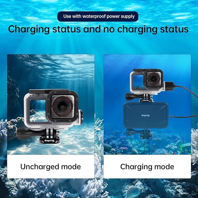 Suptig Waterproof Case Compatible for DJI Action 5/4/3, Waterproof Up to 164ft(50 Meters)