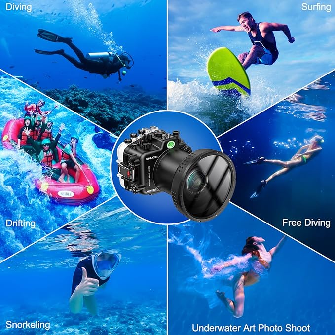 Sea frogs Waterproof Camera Housing Compatible with Sony A7M4 90MM IPX8 40m/130ft Maximum Diving Depth Underwater Camera Case A7 IV for Diving, Surfing, Rowing, Skiing A7-4
