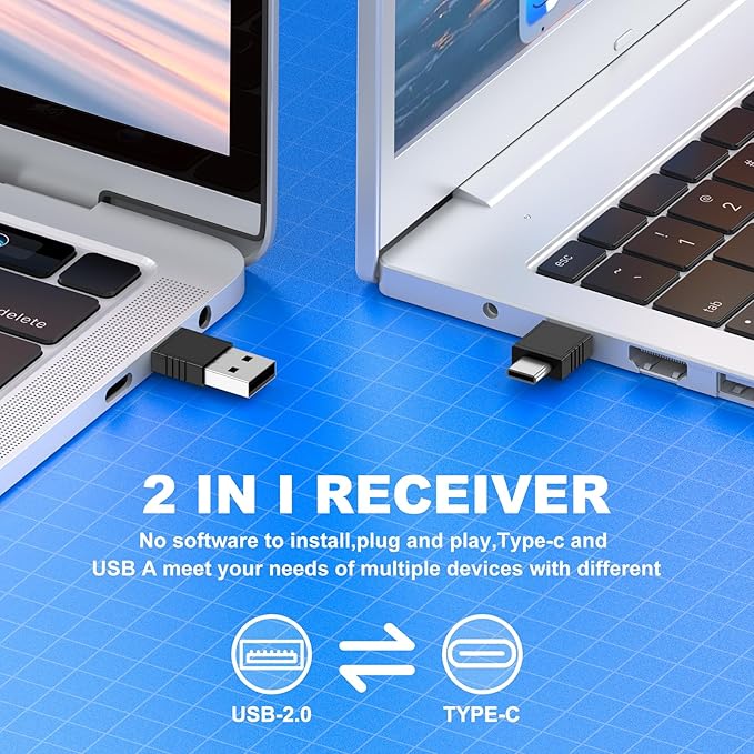 DinoFire USB Type C Wireless Presenter Remote Presentation Clicker,Volume Control PowerPoint Clicker with Red Pointer Long Range PPT Slide Advancer for Mac Laptop PC Computer