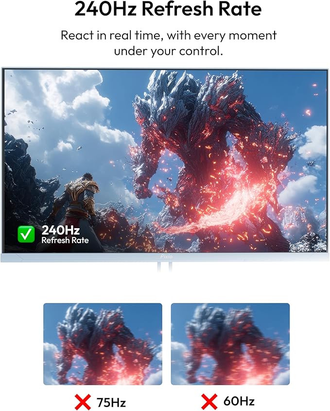 Pixio PX279 Wave Blue 27 inch 240Hz Refresh Rate FHD 1080p Resolution Fast IPS Panel 1ms GTG Resonse Time Gaming Monitor with Adaptive Sync