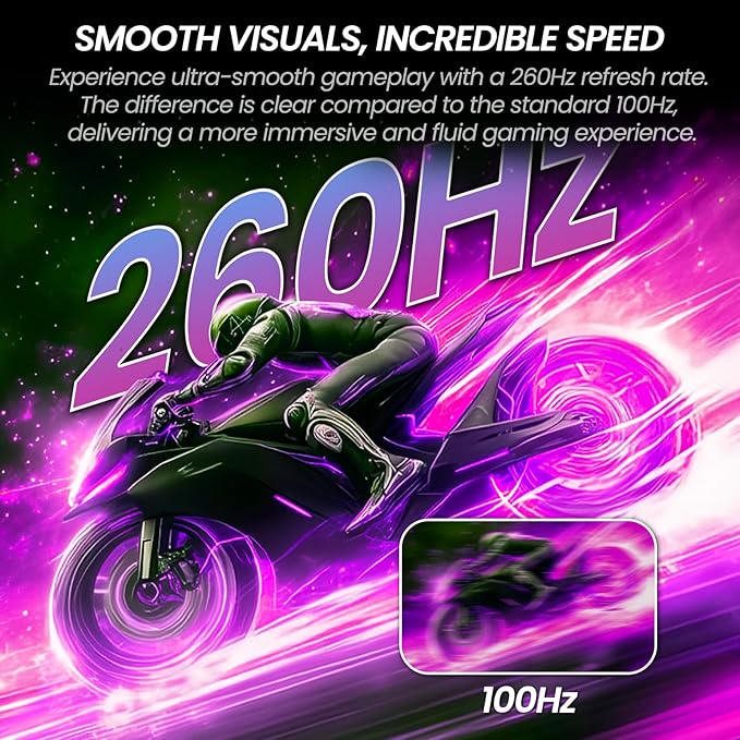 CRUA 27'' Curved Gaming Monitor 260Hz/240Hz, QHD 1440P 1800R VA Panel Computer Monitor with Built-in Speakers, Support AMD FreeSync, 120% sRGB, Blue Light Filter, HDMI2.0 & DP1.4, Wall Mountable-Black