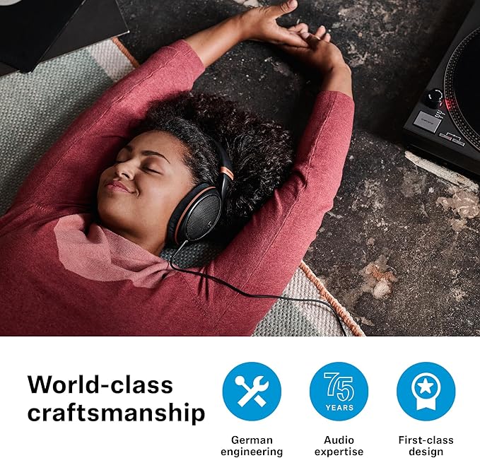 Sennheiser HD 505 - Wired, Over-Ear, with Transparent Sound and Controlled Bass, Enhanced Wearing Comfort, for Music, Work, Gaming, Copper Edition