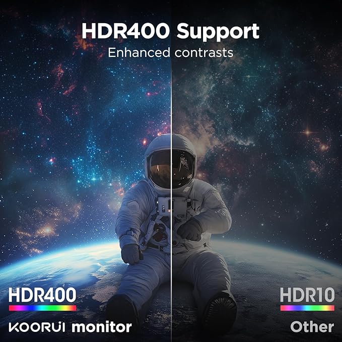 KOORUI 34-inch Ultrawide Curved WQHD 3440×1440 Gaming Monitor, 165Hz 144Hz Curved 1000R- PIP/PBP, 1ms(MPRT) with DisplayHDR 400, FreeSync Premium, 75 * 75mm VESA, HDMI/DisplayPort, 34E6UC