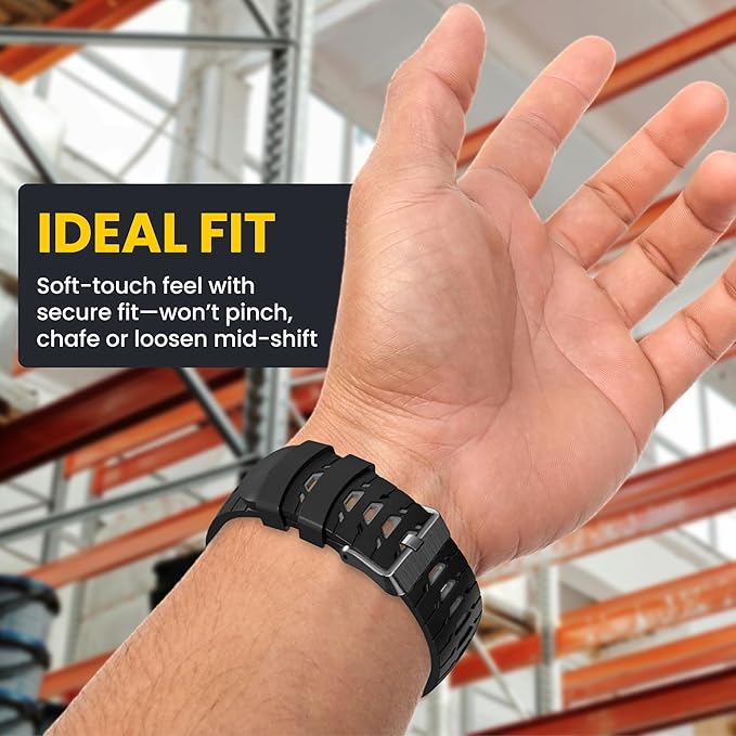 Silicone Watch Strap for Men, Silicone Smart Watch Band Strap for Original & Foreman, Smartwatch Accessories, Quick-Swap Design (Black and Grey)