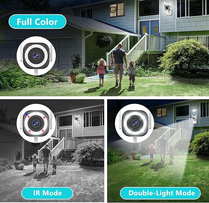 5G Outdoor/Indoor Cameras for Home Security, 3MP Baby Monitor Camera for Pet/Babies/Room/Cat/Dog/Nanny/Elder, IP66 Waterproof, 3 Night Vision, Alarm Siren, SD/Cloud