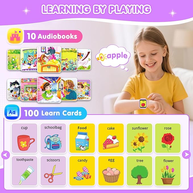 Smart Watch for Kids with 39 Games Touchscreen Camera Video, Music Player, Pedometer, Calculator, Calendar, Stopwatch, Flashlight, Alarm Clock 12/24 hr, Birthday Gifts Toys for Girls Ages 3-12