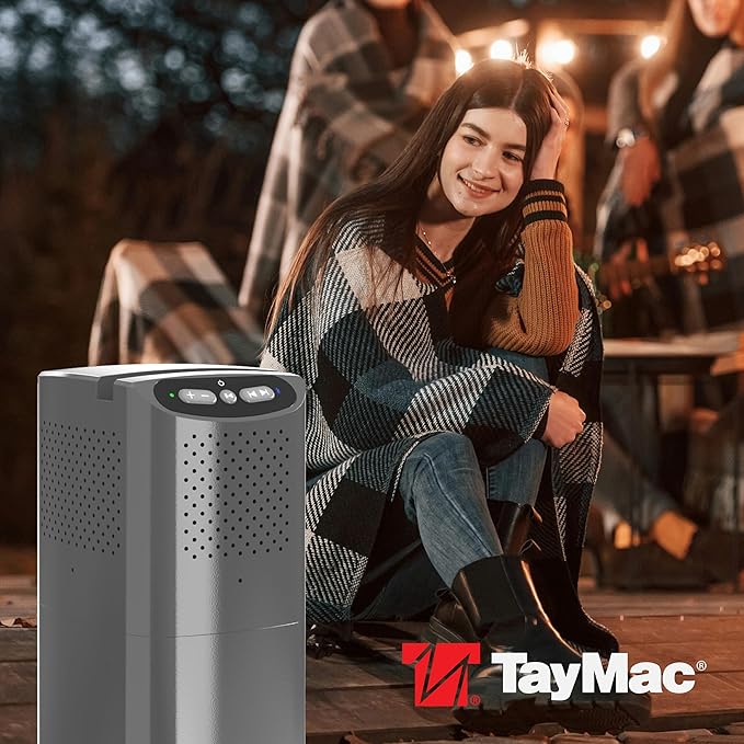 TayMac Gray Bluetooth Speaker Slide Cover PPSPG for ParkPost Outdoor Power Enclosure (Required), Wireless Speaker with Built-in Slot for Mobile Device, Outdoor Bluetooth 5.2