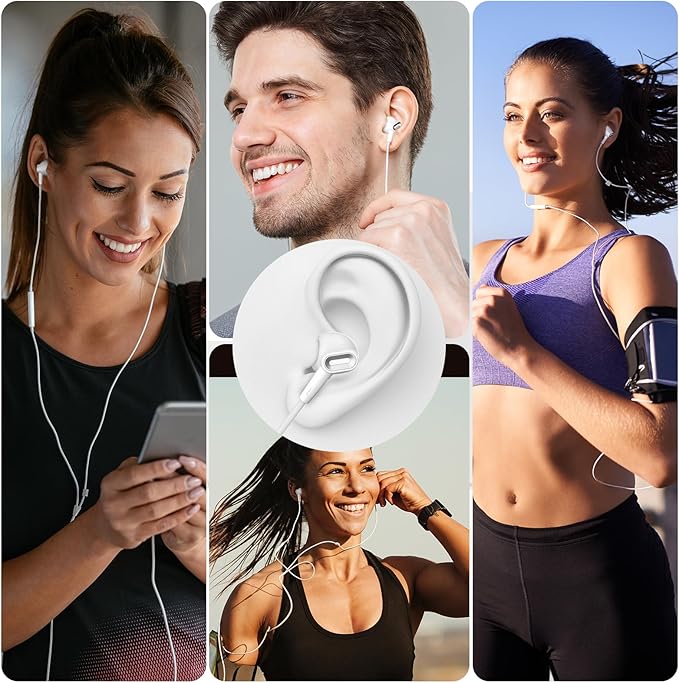 USB C Headphones 3 Pack, Type C Earbuds HiFi Stereo, Type C Earphones with Microphone Volume Control Compatible with Samsung, Google, iPhone 17 16 Pro iPad Pro, Android Phones, for Most USB C Devices