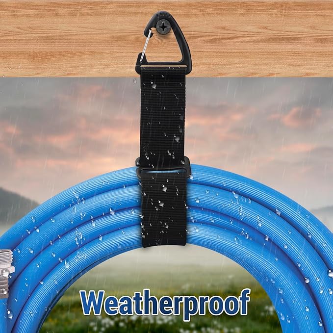 Easy Hang Extension Cord Holder Organizer, Tightened by Gravity, Heavy Duty Storage Straps,Perfect for Garage Organization, 4 PCS 10", Black