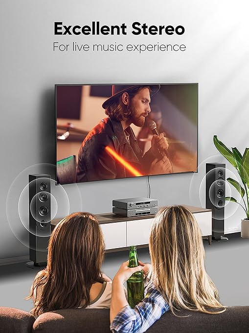 CableCreation 3.5mm to RCA Cable, 3.5mm Male to 2RCA Male Stereo Y Splitter RCA Cord Compatible with Echo Dot, Smartphone, MP3, Tablet, Stereo Receiver, Car, Speaker, HDTV ect,16.5FT/5M