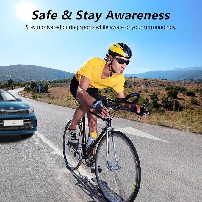 BANIGIPA Open Ear Headphones Wireless Bluetooth, Upgraded 5.3 Bluetooth Headphones with Microphone for Cell Phones, Waterproof Wireless Headset for Running, Cycling, Hiking, Driving,10 Hrs Playtime